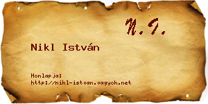 Nikl István névjegykártya